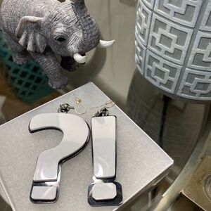 Silver Exclamation and Question Mark Earrings